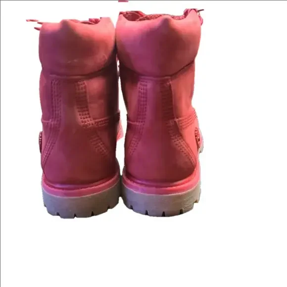 Timberland Red Nubuck Lace-Up Boots Size 7 (38 EU) - Picture 4 of 5